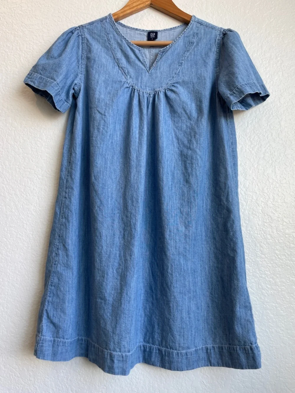 GAP Light Blue Denim Short Sleeve Shift Dress • XL (Girl)